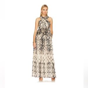 Ulla Johnson Black and Cream Maxi Dress